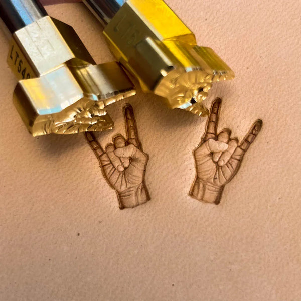Pattern Leather Stamp – Rock Hand