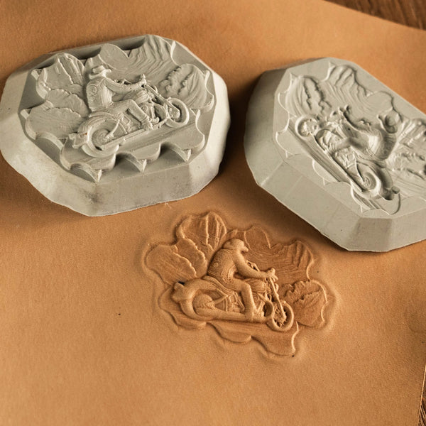 BP104  Bikerider 3D Leather Molds-70x60mm(2 3/4" x 2 3/8")