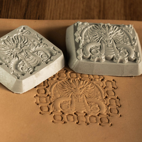 BP103  Dragon  3D Leather Molds-70x60mm(2 3/4" x 2 3/8")