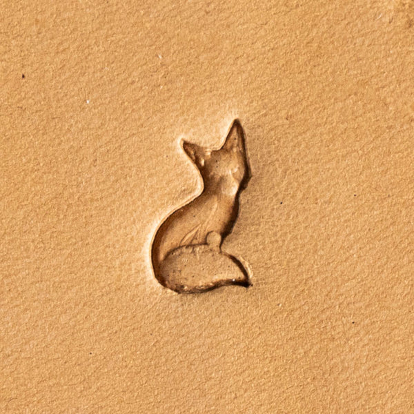 Fox Leather Stamp – Sitting Silhouette