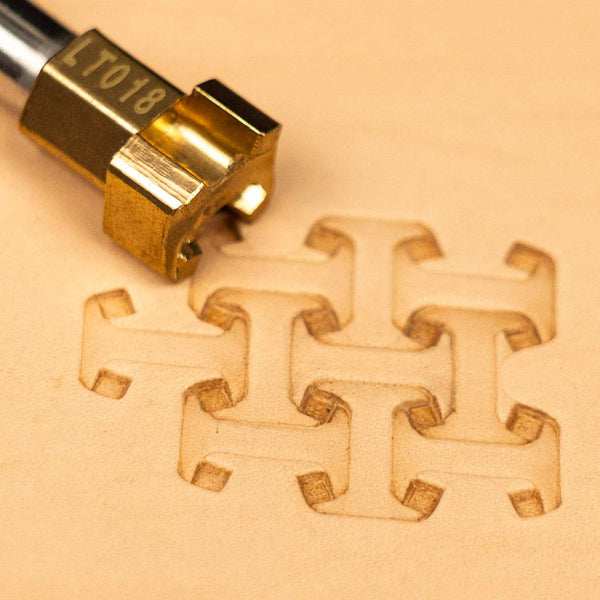 Geometric Leather Stamp – Interlocking Shapes