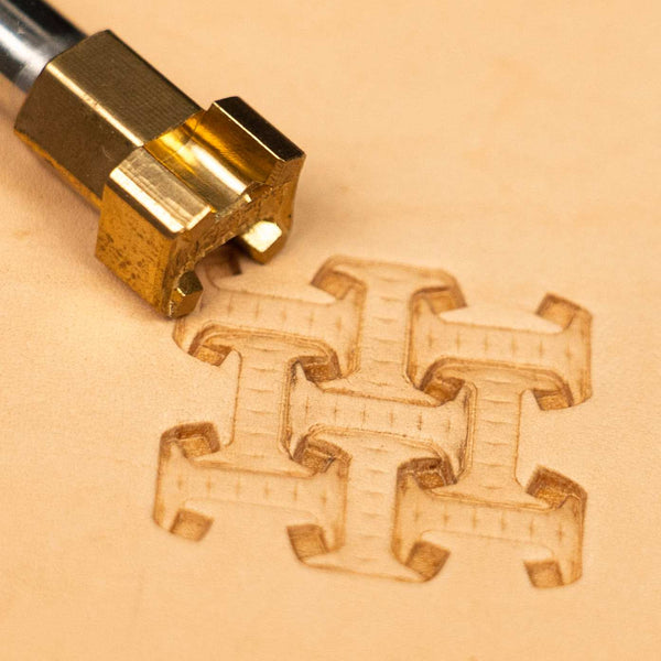 Geometric Leather Stamp – Interlocking Pattern