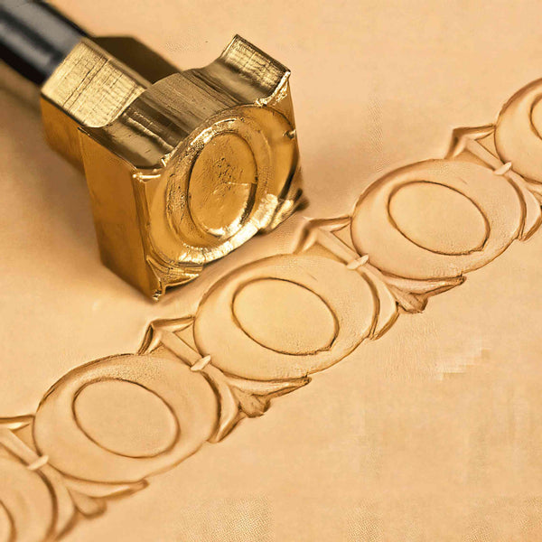 Geometric Leather Stamp – Oval Border