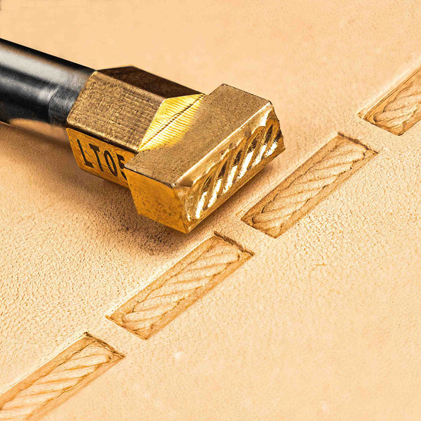 Geometric Leather Stamp – Rope Rectangles