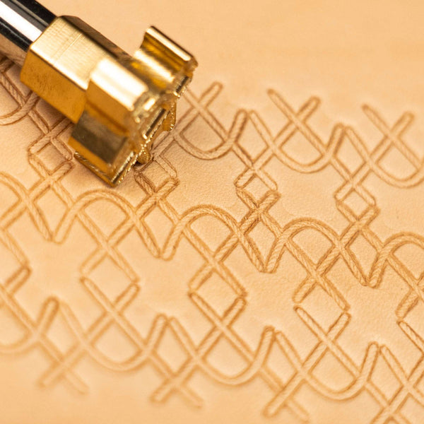 Geometric Leather Stamp – Interlaced Lines