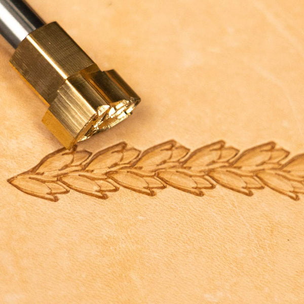 Leaf Leather Stamp – Wheat Garland