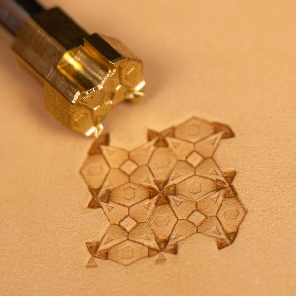 Geometric Leather Stamp – Hex Mosaic