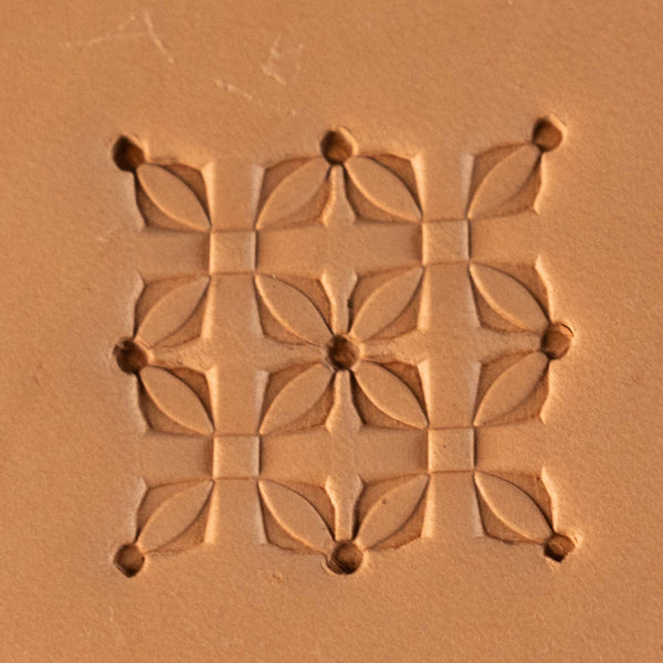 Geometric Leather Stamp – Floral Grid