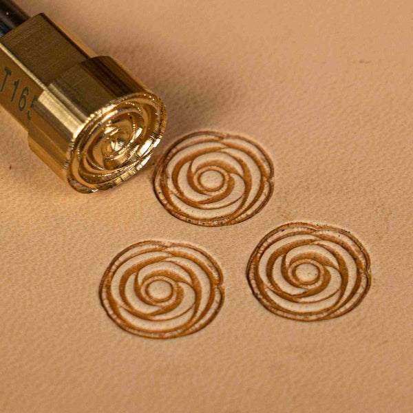 Rose Leather Stamp – Spiral Bloom