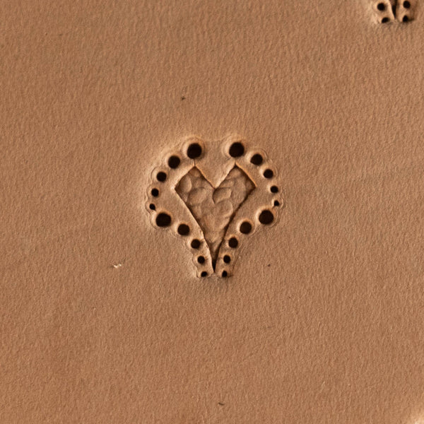 Heart Leather Stamp – Dotted Border