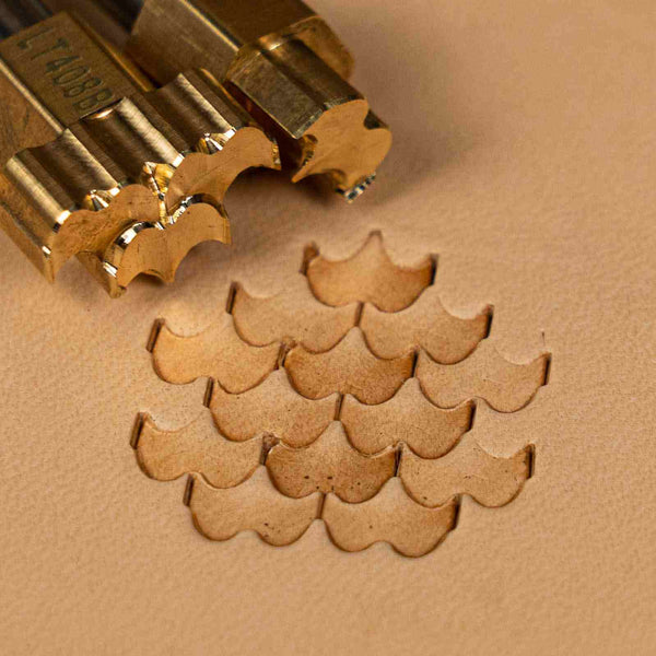 Geometric Leather Stamp – Scallop Scale