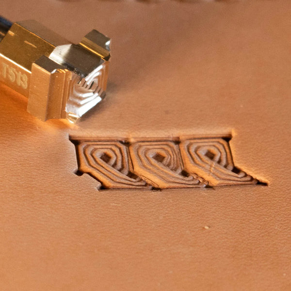Geometric Leather Stamp – Maze Lines
