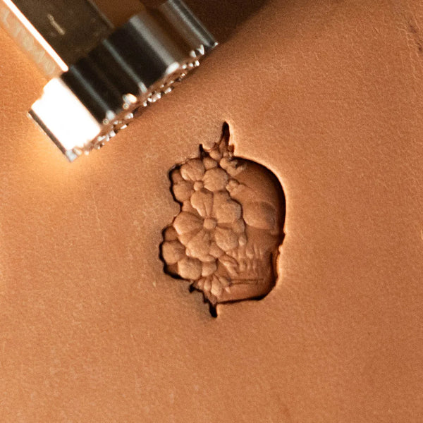 Skull Leather Stamp – Floral Burst