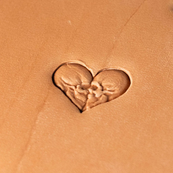 Heart Leather Stamp – Kissing Skulls
