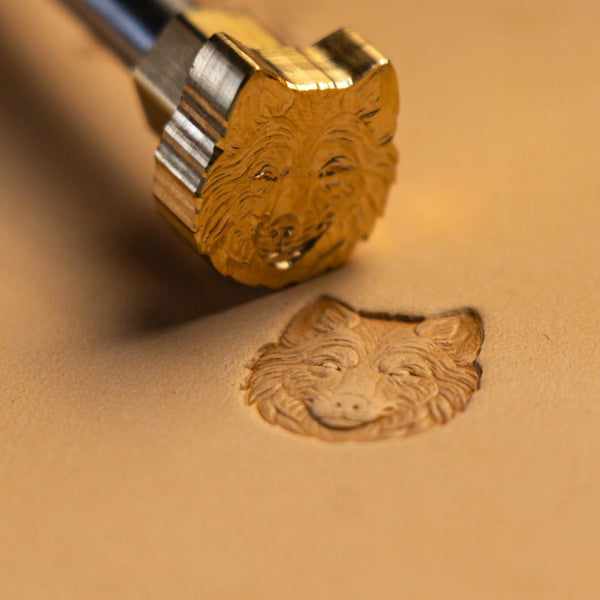 Wolf Leather Stamp – Fluffy Face
