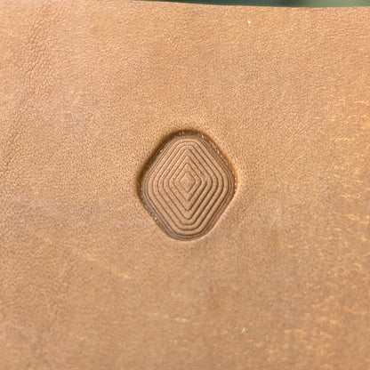 Diamond Cluster Geometric leather stamp LT002 — single impression on veg-tan leather