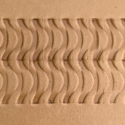 Wavy Lines leather stamp LT021 — pattern imprint on veg-tan leather