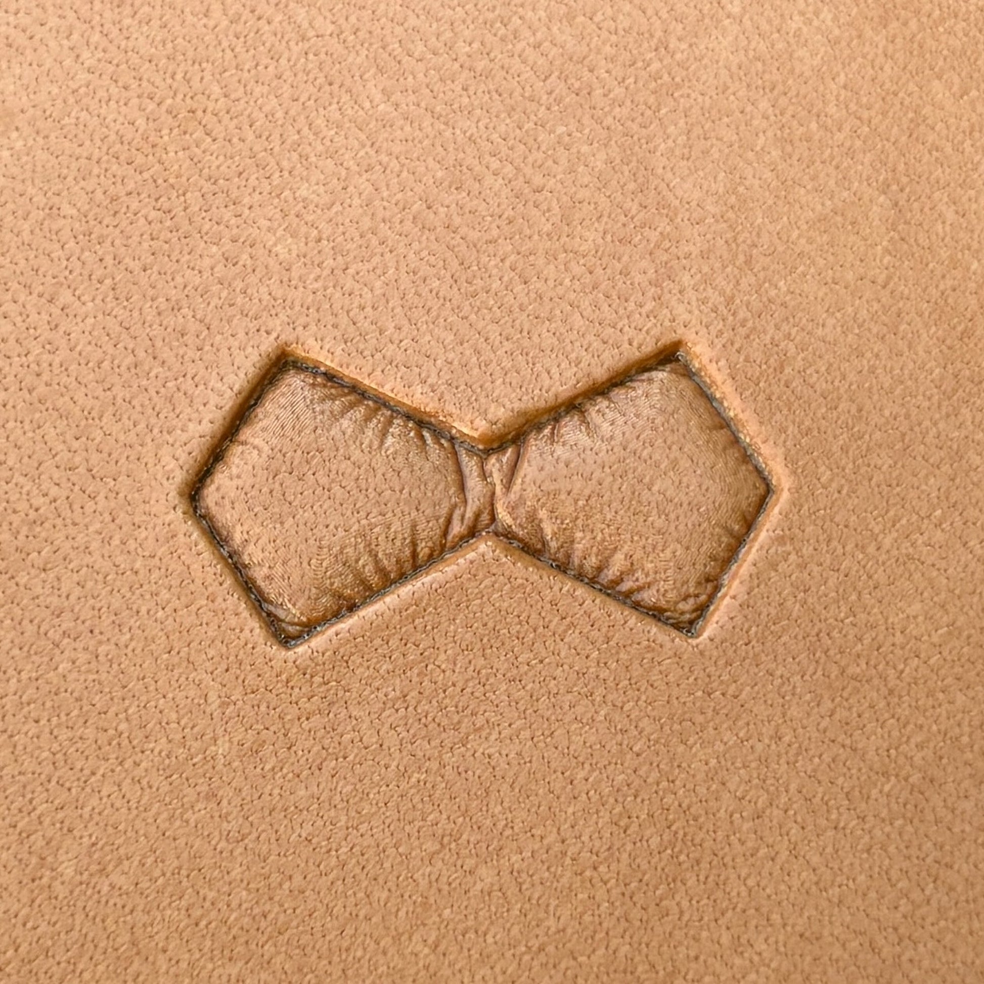 Geometric leather stamp LT031 — single impression on veg-tan leather