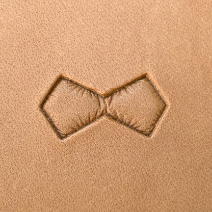 Geometric leather stamp LT031 — single impression on veg-tan leather