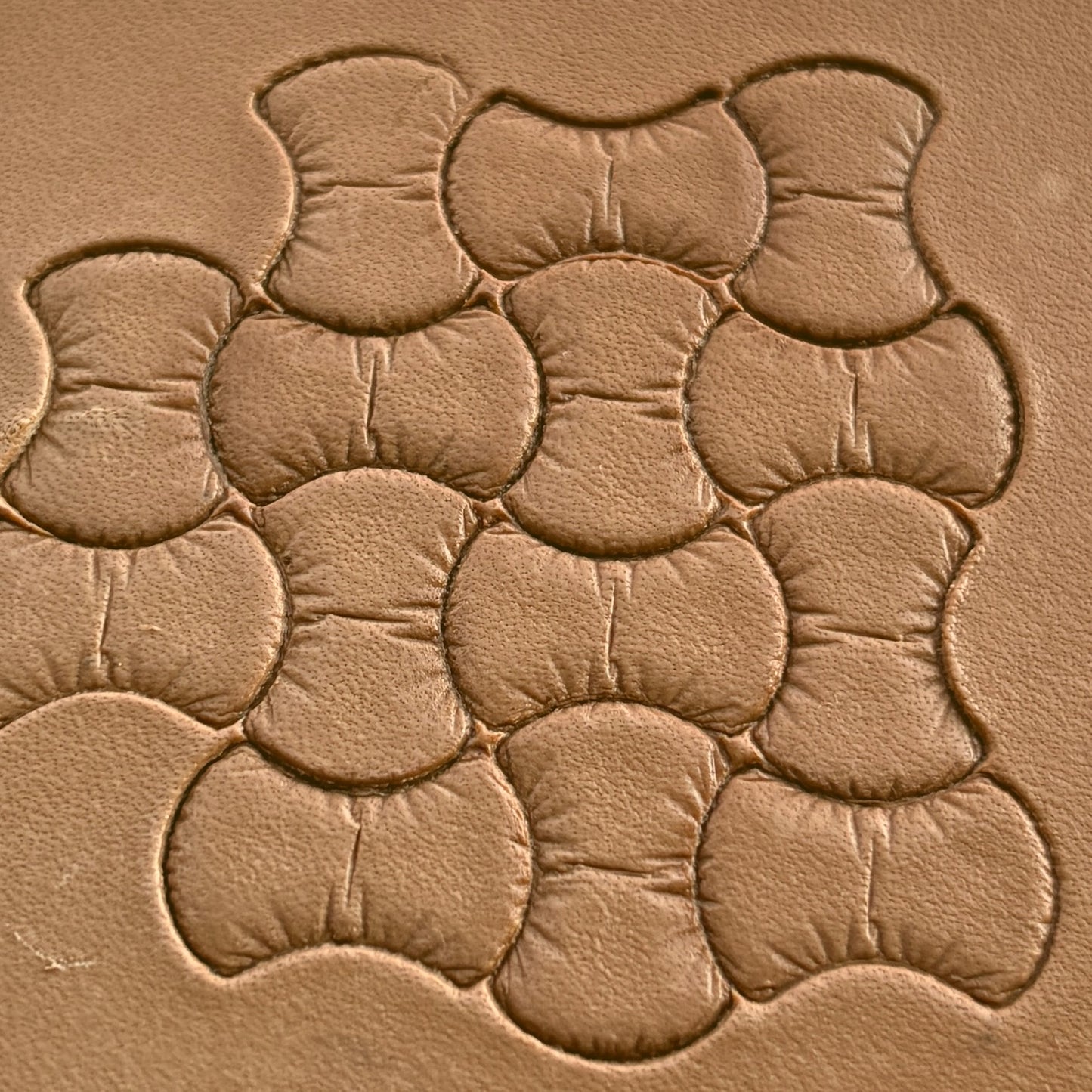 Scales leather stamp LT033 — pattern imprint on veg-tan leather