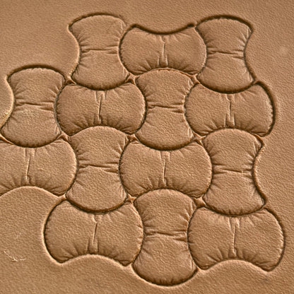 Scales leather stamp LT033 — pattern imprint on veg-tan leather