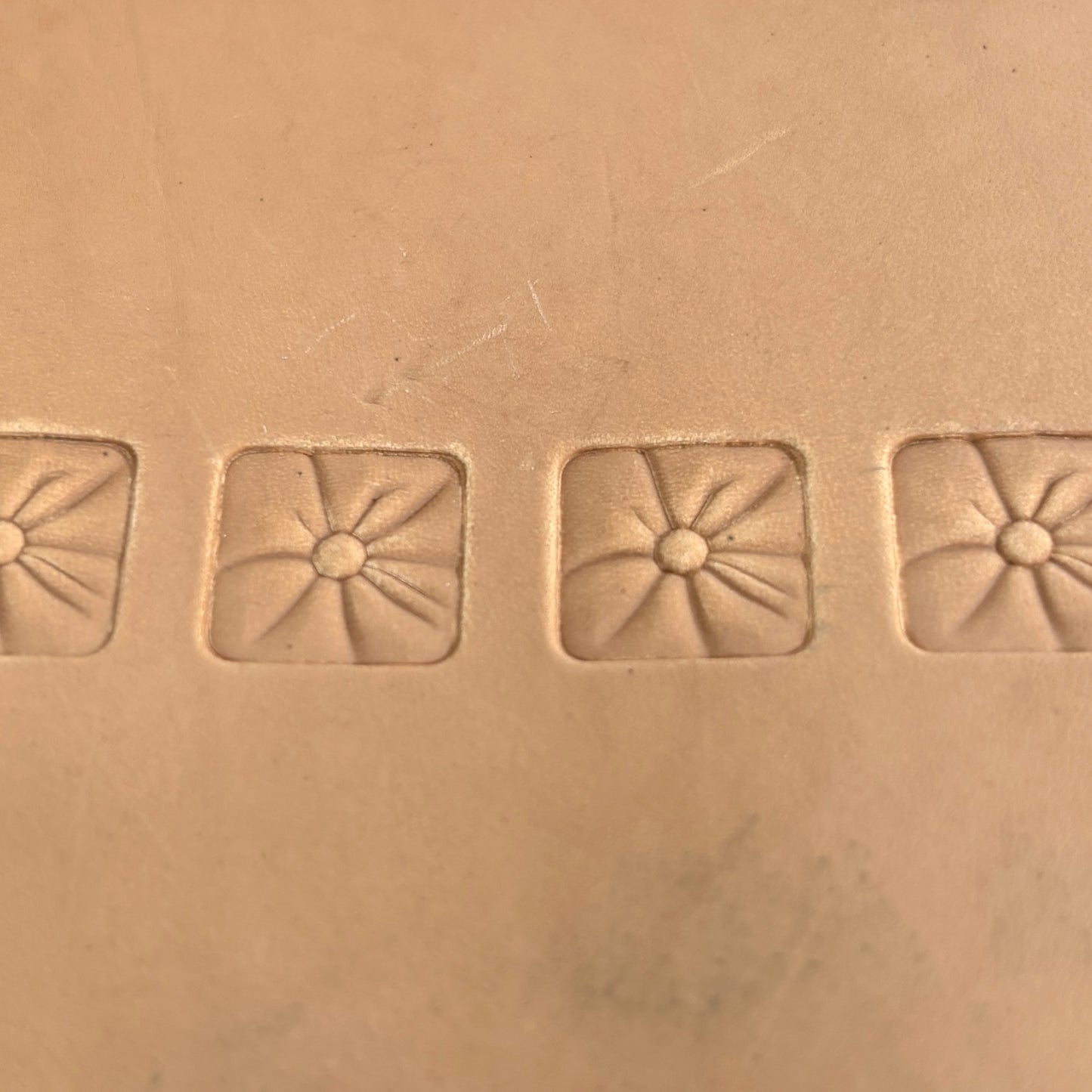 Geometric leather stamp LT034 — pattern imprint on veg-tan leather