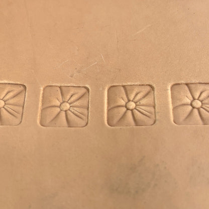 Geometric leather stamp LT034 — pattern imprint on veg-tan leather