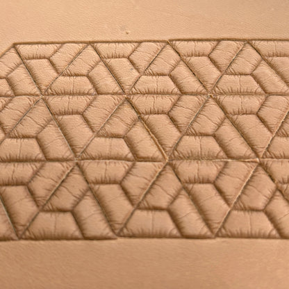 Geometric leather stamp LT038 — pattern imprint on veg-tan leather