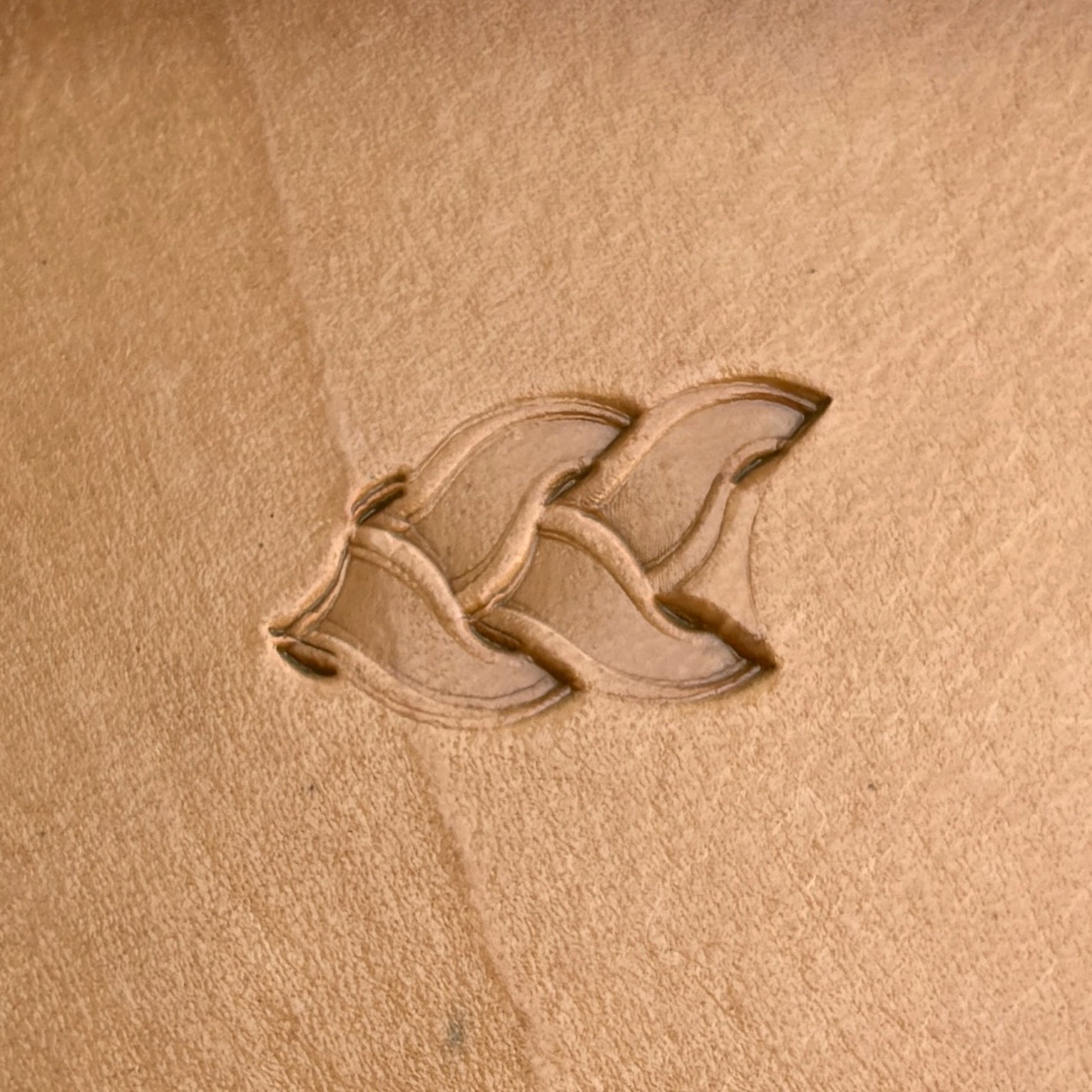 Braided Border leather stamp LT039 — pattern imprint on veg-tan leather
