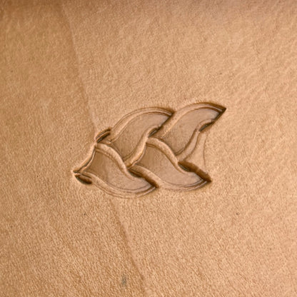 Braided Border leather stamp LT039 — pattern imprint on veg-tan leather