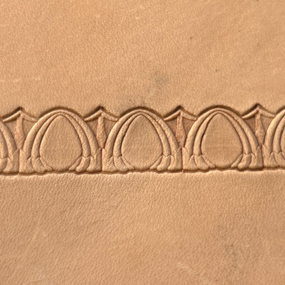 Art Deco leather stamp LT040 — pattern imprint on veg-tan leather