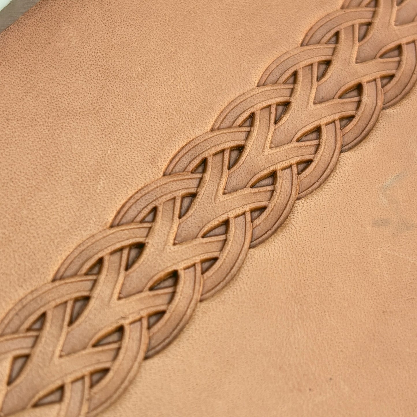 Celtic Style leather stamp LT043 — pattern imprint on veg-tan leather