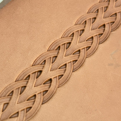Celtic Style leather stamp LT043 — pattern imprint on veg-tan leather