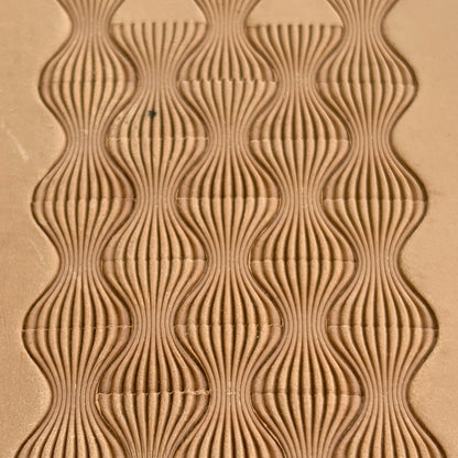 Wavy Lines leather stamp LT044 — pattern imprint on veg-tan leather