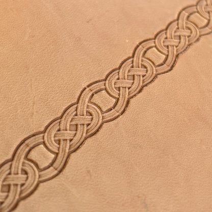 Celtic Knot Border + Corner leather stamp LT046 — pattern imprint on veg-tan leather
