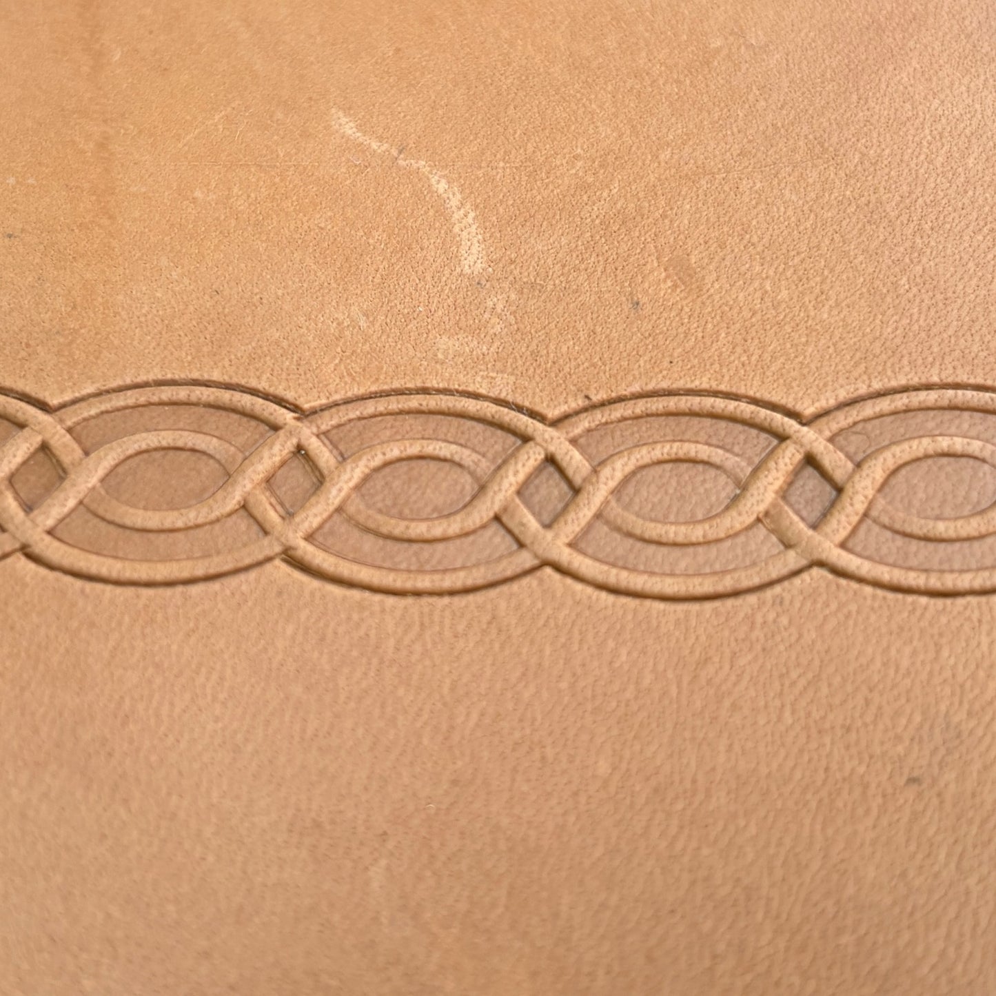 Geometric leather stamp LT047 — pattern imprint on veg-tan leather