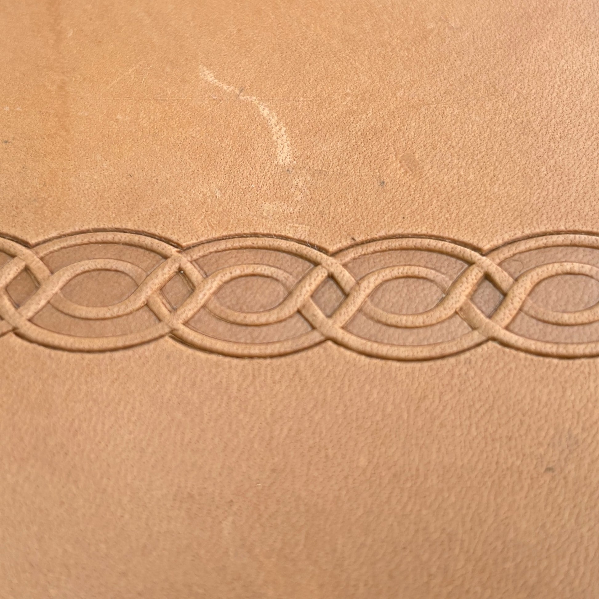 Geometric leather stamp LT047 — pattern imprint on veg-tan leather