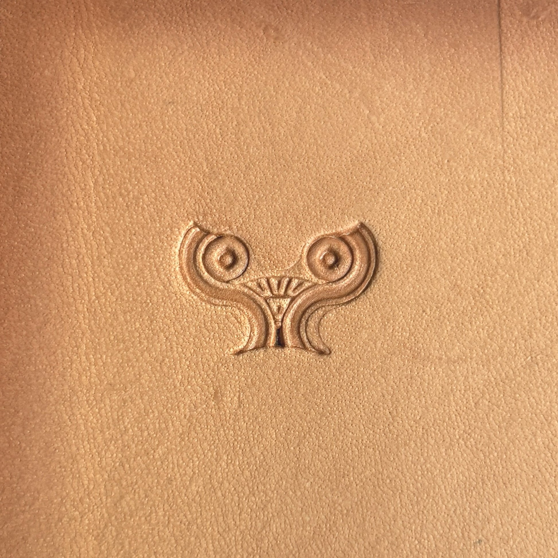 Ornamental Border leather stamp LT048 — single impression on veg-tan leather