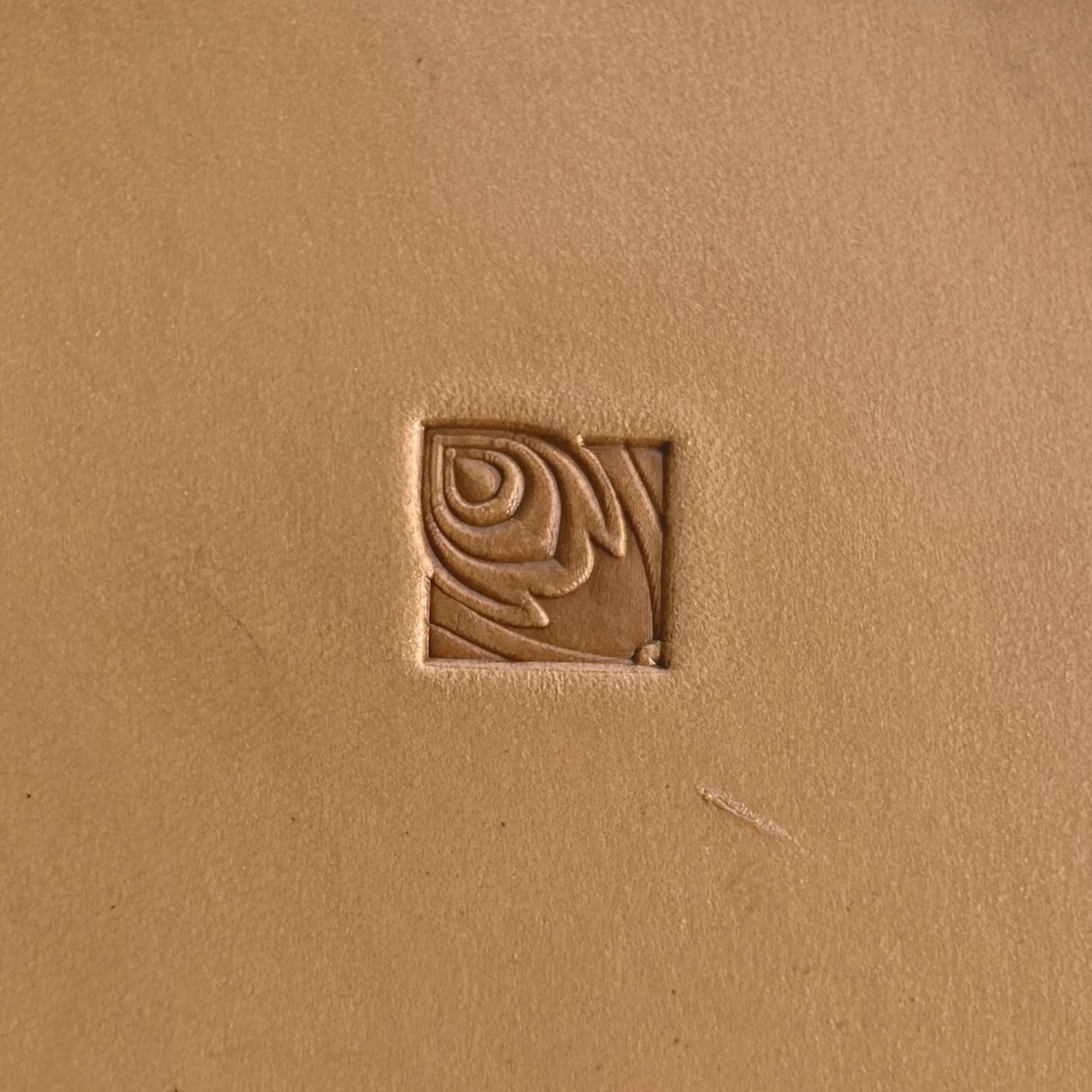 Ornate Border + Corner leather stamp LT052 — pattern imprint on veg-tan leather