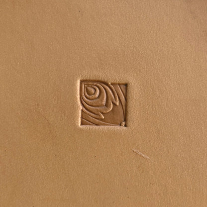 Ornate Border + Corner leather stamp LT052 — pattern imprint on veg-tan leather