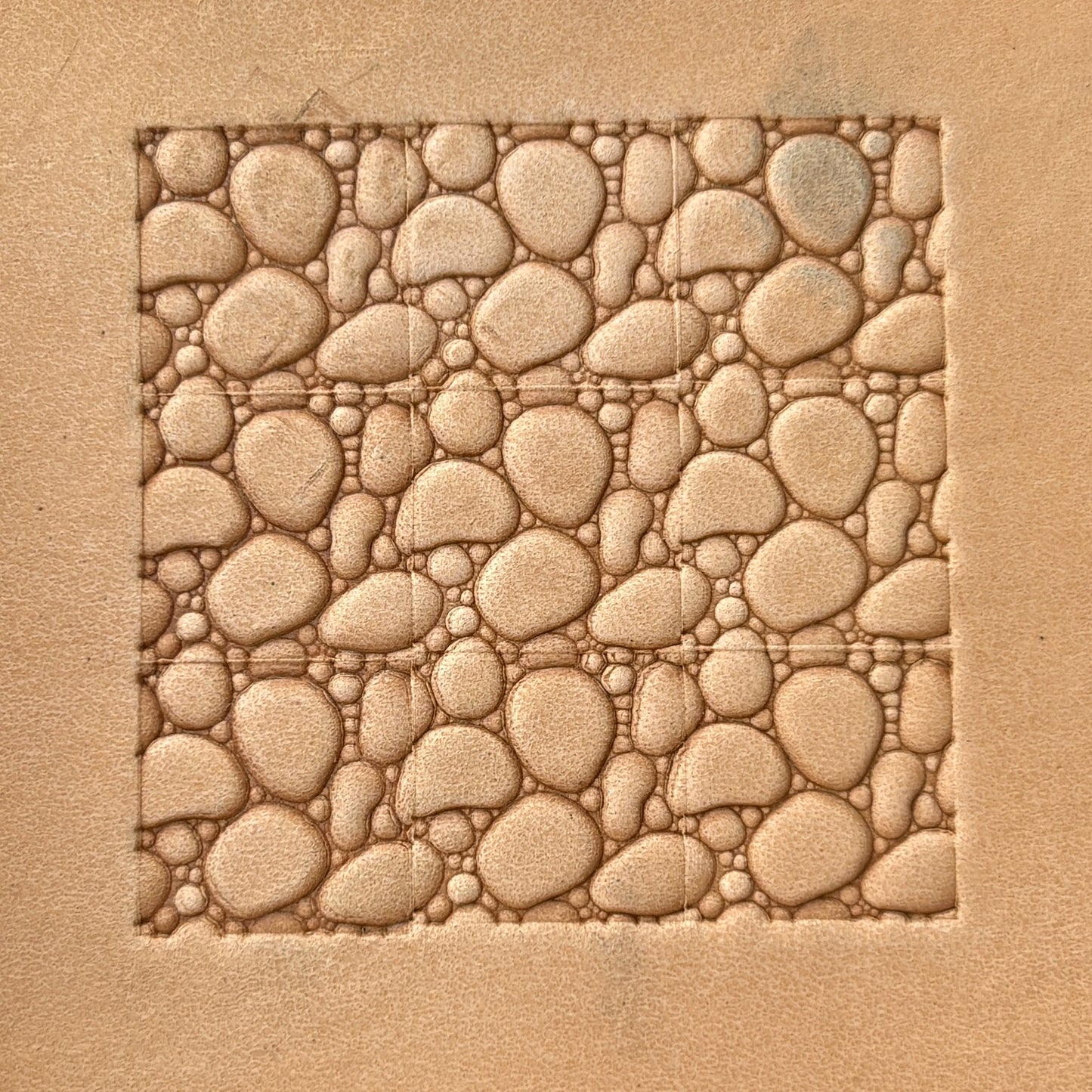 Bubble Texture leather stamp LT054 — pattern imprint on veg-tan leather