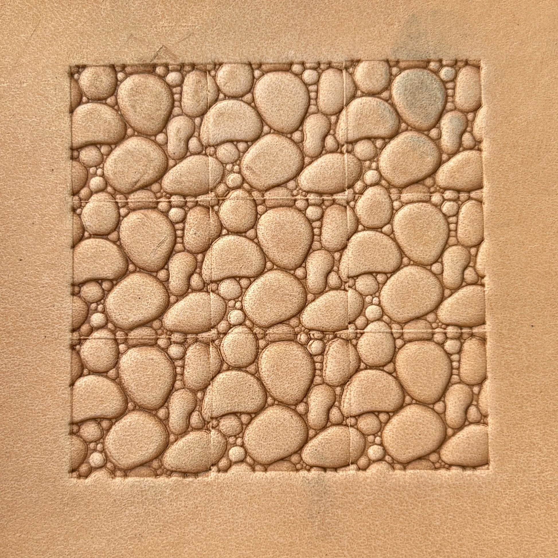 Bubble Texture leather stamp LT054 — pattern imprint on veg-tan leather