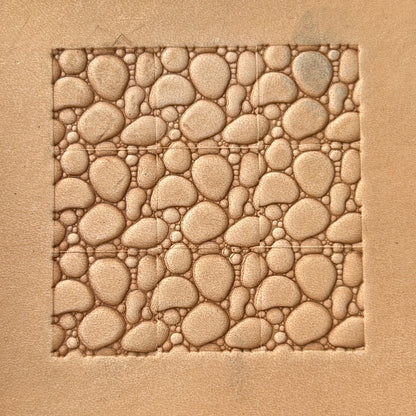 Bubble Texture leather stamp LT054 — pattern imprint on veg-tan leather