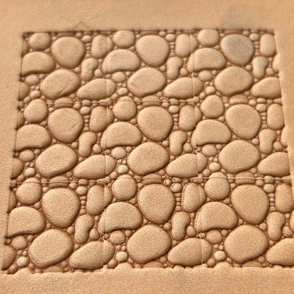 Bubble Texture leather stamp LT054 — pattern imprint on veg-tan leather