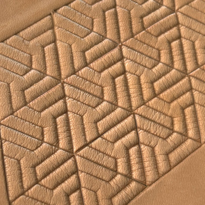 Leaves Geometric leather stamp LT055 — pattern imprint on veg-tan leather