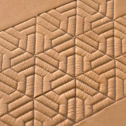 Leaves Geometric leather stamp LT055 — pattern imprint on veg-tan leather