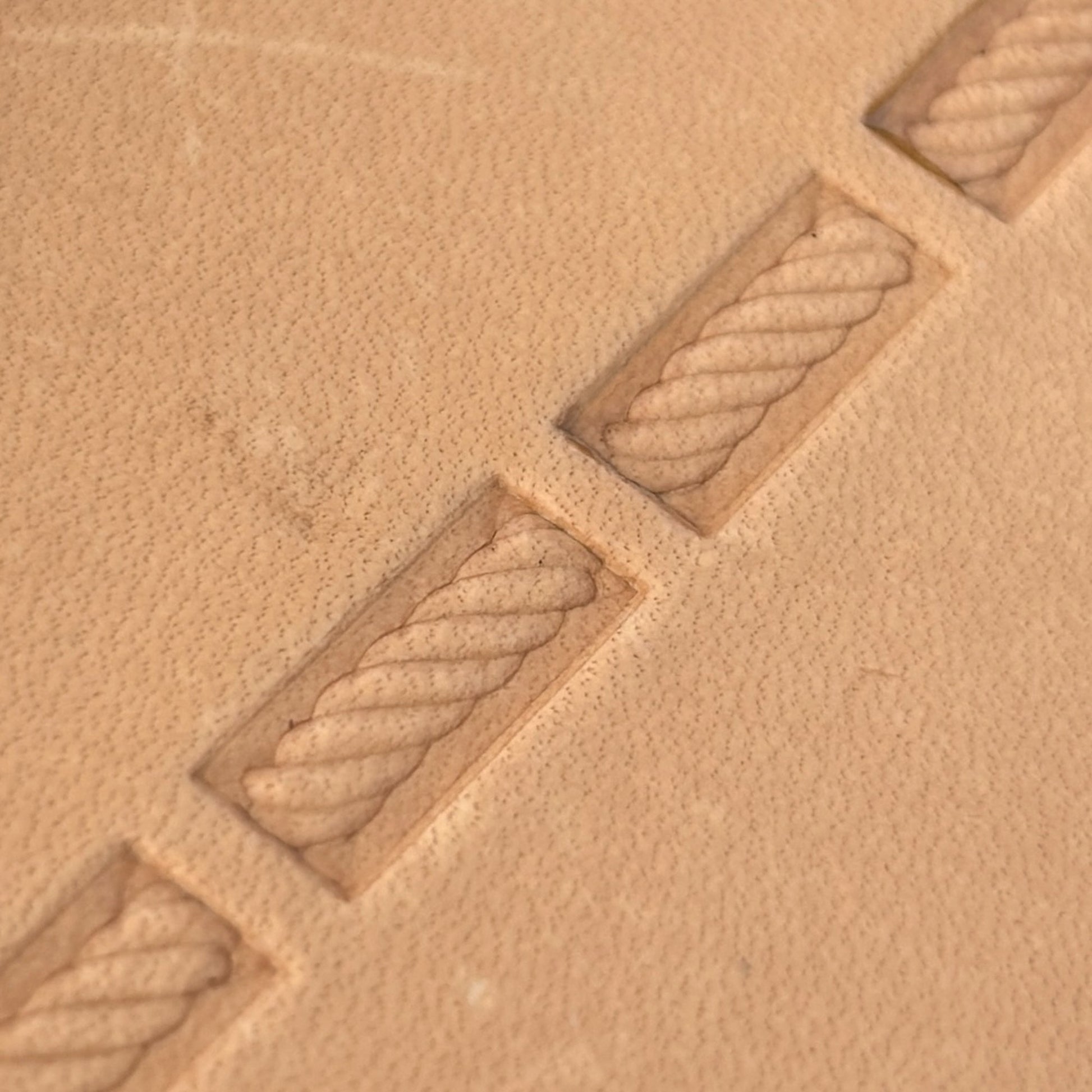 Rope Rectangles Geometric leather stamp LT058 — pattern imprint on veg-tan leather
