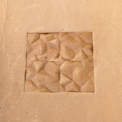 Faceted Squares Geometric leather stamp LT059 — pattern imprint on veg-tan leather