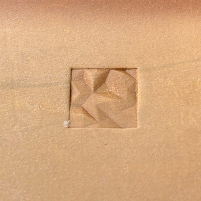 Faceted Squares Geometric leather stamp LT059 — single impression on veg-tan leather