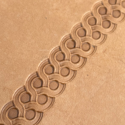 Celtic Knot Geometric leather stamp LT060 — pattern imprint on veg-tan leather